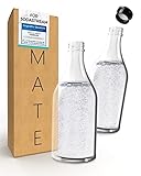 MATE OF STEEL® 2X Kompatibel mit Sodastream Crystal 2.0 – Premium 0.8L Glas Flasche -...