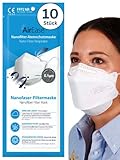 Air Ease FFP2 Masken 10 Stück, Fischform, weiß, CE 2233 zertifiziert, einzeln verpackt,...