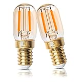 Luxvista 2W E14 LED Glühbirnen Dimmbar Ultra Warmweiß 2200K Vintage Amber Glas T22 Mini...