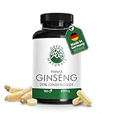 Panax Ginseng Extrakt (180 Kapseln á 600mg) - deutsche Herstellung - 100% Vegan...