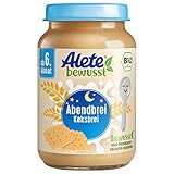 Alete bewusst BIO-Abendbrei Keksbrei, ab dem 6. Monat, Babybrei mit Magermilch &...