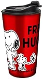 GEDA LABELS Coffee to go Iso-Becher Peanuts Free Hugs 350ml, Rot