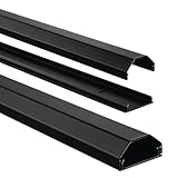 Hama Stabiler Kabelkanal aus Aluminium Schwarz (1,1 Meter Länge, für 5 Kabel, robuste...