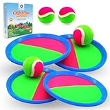 Klettballspiel für Kinder - Wurfspiel mit 4 Schläger und 4 Bälle - Spiel des...