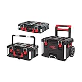 Milwaukee Packout Promo-Set 4932464244 Trolley groß mit Koffer-Set 3 Teilig, Black-red