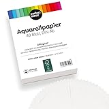 perfect ideaz • 40 Blatt Aquarellpapier DIN-A6, 290 g/m², Watercolor Paper Säurefrei,...