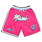 Mengmiao Miami Heat Shorts Herren, NBA Basketball Shorts, Atmungsaktiv und...