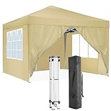 TOOLUCK Pavillon 3x3m Faltpavillon Pop up Pavillon Wasserdicht Stabil Faltbar...