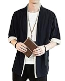 Liangzhu Herren Happi Kimono Haori Jacke Übergangsjacke Mäntel Hanfu...