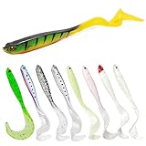 XPEX 8 Stück Gummifische Hecht Und Zander Mit Twisterschwanz 12Cm 6G, Mit Hakentaschen...