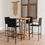 AUUKIJJK Outdoor Möbel 5-teilig Garten Bar Set Schwarz Möbel