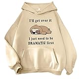 Süße Sweatshirts für Damen, langärmliger Hoodie-Pullover Wickelshirt