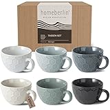 HOMEBERLIN® Design Cappuccino Tassen Set | 200ml | Kaffeetasse aus hochwertigem...