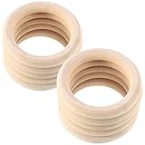 RosewineC 10 Stück Baby Holzringe Zum Basteln, 70mm Baby Kinderkrankheiten Ring...