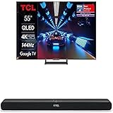 TCL Bundle of 55C739 55 Zoll (139cm) QLED Fernseher TS8211 2.1 BT Dolby Atmos Soundbar