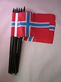 AZ FLAG STOCKFLAGGE NORWEGEN 15x10cm - NORWEGISCHE 10 stück Mini Fahne 10 x 15...