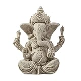 ULTNICE Elefant Statue Skulptur Sandstein Ganesha Buddha Handgemachte Figur