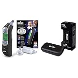 Braun ThermoScan 7 Ohrthermometer mit Age Precision - Black Edition und Braun Protective...