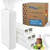 BonAura® Luftbefeuchter Heizung Keramik I Haken & Duftöl [4er Spar-Set, 400ml] I...