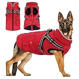 Woiil wasserdichte Hundejacke Hundemantel mit Geschirr Reflektierend warme...