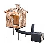 Räucherkammer Holz Imprägniert Räucherofen Räucherschrank Garten 50 x 50 x 70 cm