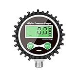 Uharbour Manometer Digital mit 1/4 Zoll NPT-Anschluss an der Unterseite und Gummischutz,...