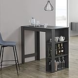 [en.casa] Bartisch mit integrierter Hausbar 120x60x106cm Tresentisch mit 3 Ablageflächen...