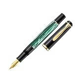 Pelikan Füllhalter Classic 200, Grün-Marmoriert, Feder B (breit), hochwertiger...