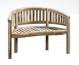 Trendy Home GmbH 2er Teak Bananenbank 2-Sitzer Teakbank Gartenbank 120 cm...