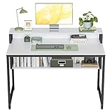 Cubiker Schreibtisch, Computertisch mit Ablageregal und Bücherregal, 120 x 60 x 88 cm...