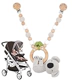 OHWODA Kinderwagenkette Holz Baby Kinderwagenspielzeug Mädchen Junge Kinderwagen Kette...