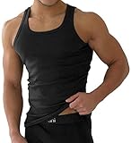 normani 4 x Classics Herren Tank Top Slimfit Rundhals 100% gekaemmte Baumwolle -...