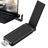 WiFi-6-USB-Adapter - Drive Free WiFi 6 Wireless-Netzwerkkarte | Dual Band 5 GHz & 2,4 GHz,...