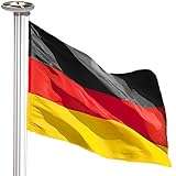 BRUBAKER 6 m Aluminium Fahnenmast inkl. Deutschland Flagge und Solar Fahnenmastlicht -...