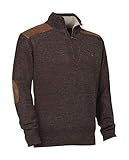 Pullover Troyer Braun Strickpullover mit Ellenbogen-Patches Herren Jagd und...