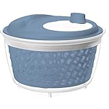 Rotho Fresh Salatschleuder, Kunststoff (PP) BPA-frei, blau/transparent, 4.5l (25.0 x 25.0...