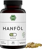 Hanföl Kapseln BIO 180 vegane Kapseln I mit kaltgepresstem bio Hanföl, nativ...