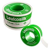 Leukosilk Fixierpflaster Rollenpflaster 2,5cm x 5m - 1 Rolle Pflaster Sensitiv...