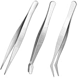 3 Praezisions Pinzette Set, Antistatische Edelstahl Pinzette, Industrie Pinzetten,...