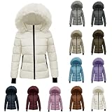 Generisch Jacke Damen Winter Leichte Steppjacke mit Kapuze Puffer Jacket Daunenjacke...