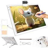 A3 Light Pad for Diamond Painting - Rechargeable Tracing Light Box with Stand, 3 Colours...