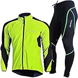 HOMTOL Fahrradtrikot Herren langarm winter Radjacke set Thermal winter...