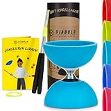 Diabolo Freizeitsport Jonglier-Set Pro mit kugelgelagertem Diabolo (türkis), Handsticks...