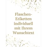 8 Flaschenetiketten selbstklebend mit Text personalisiert - Etikett Gold-Look -...