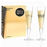 RITZENHOFF 6030001 Champus Champagnerglas-Set, Glas, 200 milliliters, Gold,...