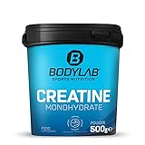 Bodylab24 Creatine Powder 500g, reines Creatin Monohydrat Pulver, Hochdosiertes Kreatin...