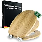 Wachaberga Wc Sitz mit Absenkautomatik Holz (MDF) - bombenfester Halt des Toilettendeckel...