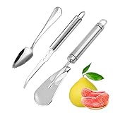 Klyuqoz Edelstahl Grapefruit Messer, Grapefruit Messer 3 Stück, Grapefruit Messer gebogen...