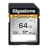 Gigastone 4K Kamera Pro 64GB SDXC Speicherkarte mit bis zu 100 MB/Sek. für...