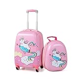 DREAMADE Kinderkoffer mit Rucksack 18'+12', Kinderkoffer Set Mädchen, Kinderkoffer 2tlg....